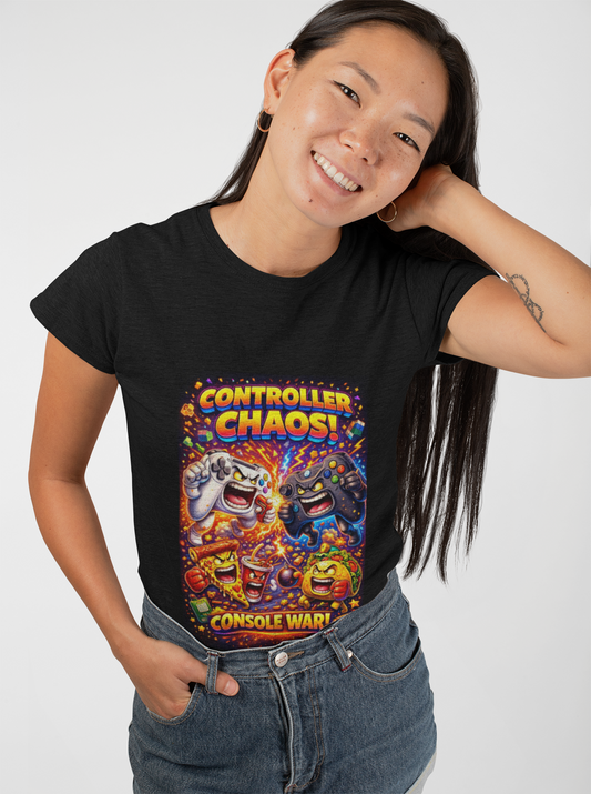 Console War T-Shirt — "Controlled Chaos" Retro Gaming Graphic Tee