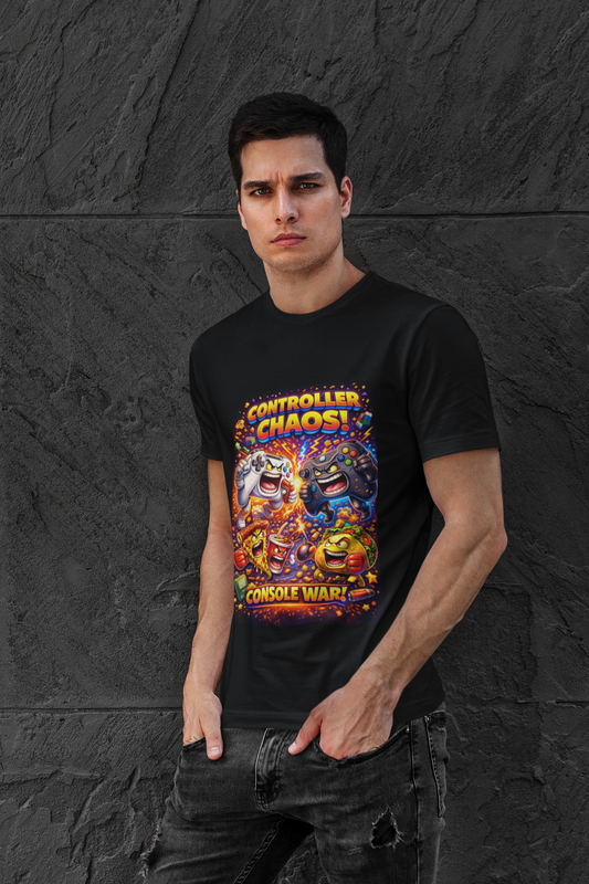 Console War T-Shirt — "Controlled Chaos" Retro Gaming Graphic Tee