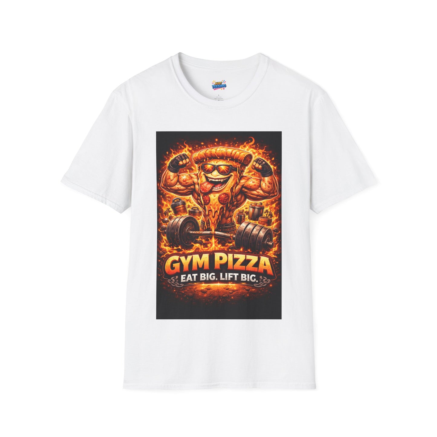 Gym Pizza T-Shirt — "Eat Big, Lift Big" Funny Fitness Pizza Tee